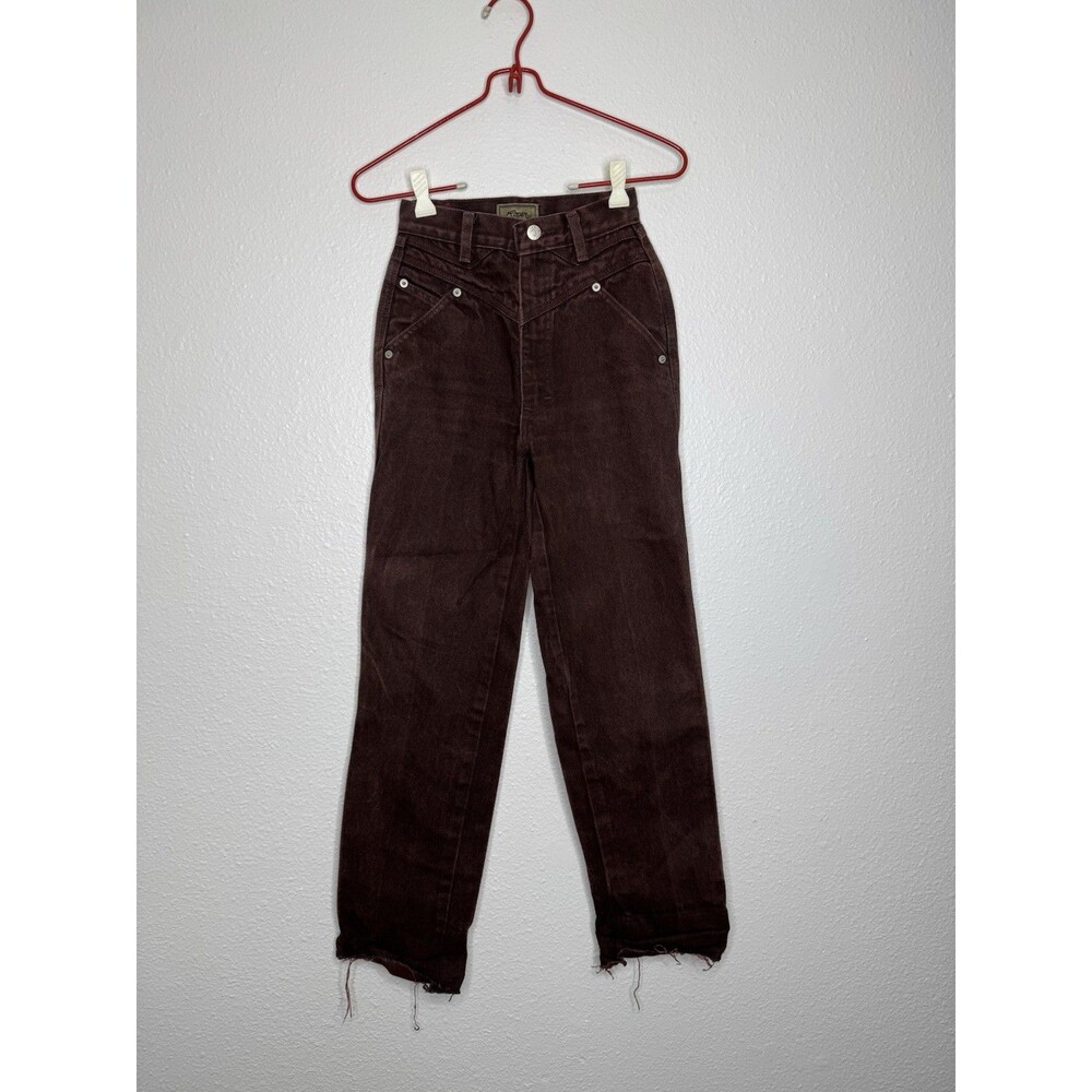Vintage Roper Maroon Bareback Jeans Womens Size 0 (21 x 27) Western Cowgirl USA